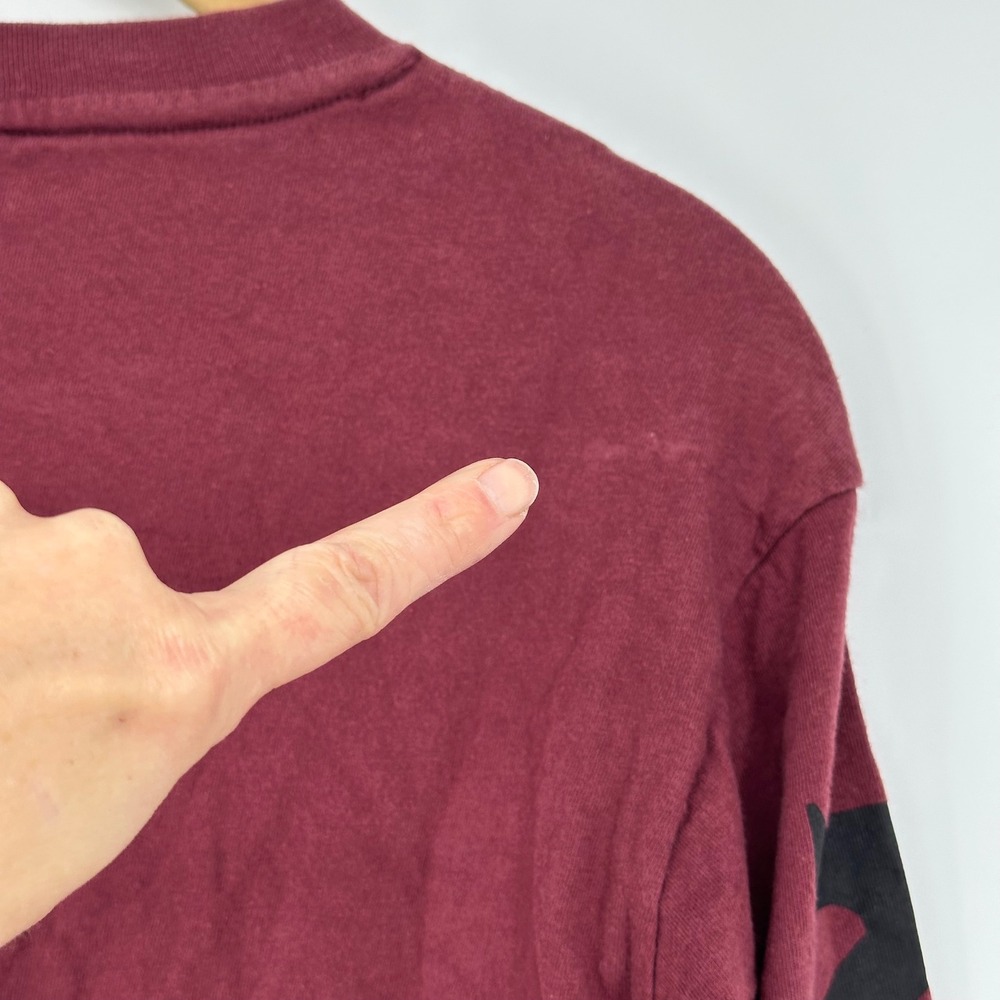 Kappa Men Burgundy Long Sleeve T Shirt Classic Logo Sleeve Graphic M read - Picture 9 of 9